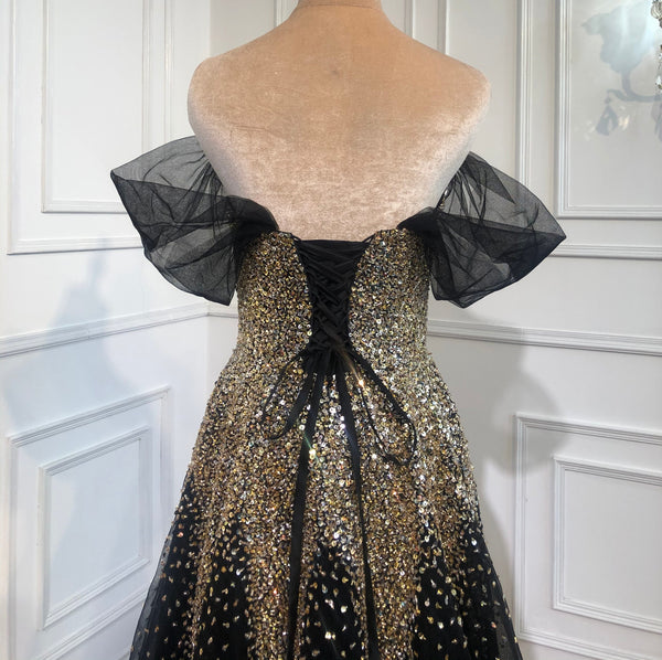 Slim Prom Dresses Mermaid Gold Lace Black Long Sleeves Split Sexy Evening  Gowns Custom L1746 - China Evening Gown and Formal Dress price |  Made-in-China.com